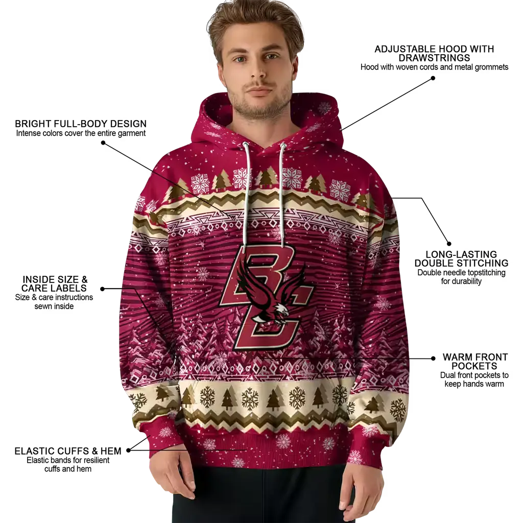 boston college eagles christmas trees maroon hoodie latest model boston college eagles christmas trees maroon hoodie latest model