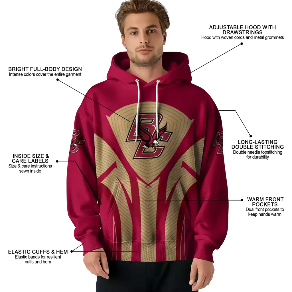 boston college eagles concentric lines maroon black hoodie latest model boston college eagles concentric lines maroon black hoodie latest model