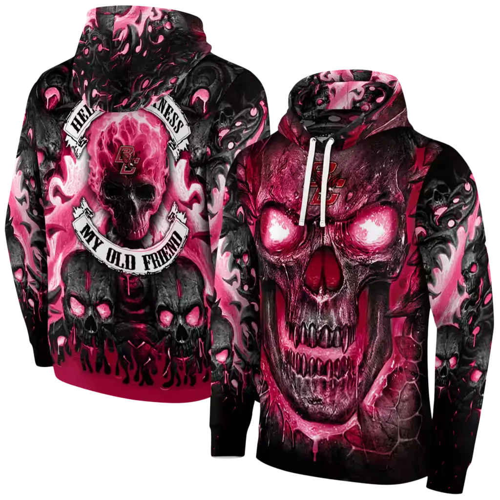 boston college eagles demonic skull maroon black hoodie fashion forward boston college eagles demonic skull maroon black hoodie fashion forward