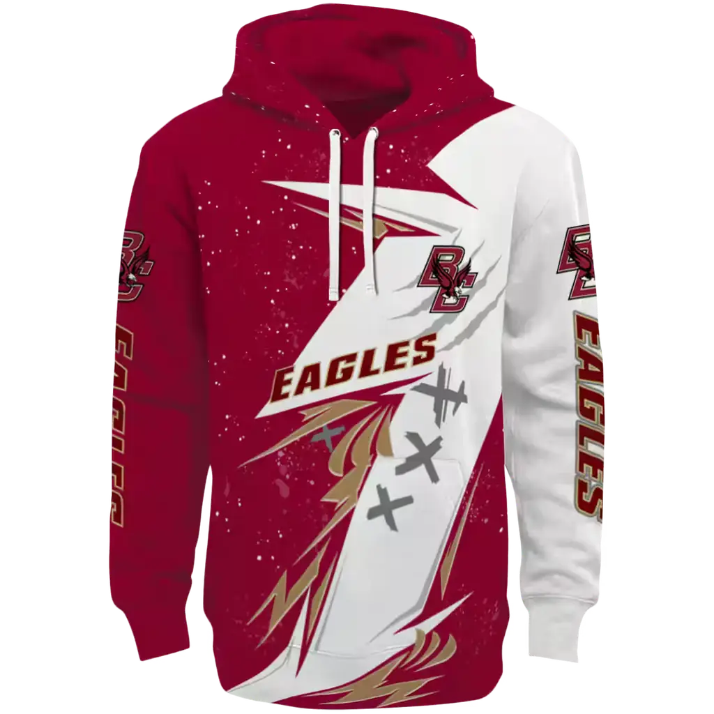 boston college eagles dynamic slash maroon white hoodie best selling boston college eagles dynamic slash maroon white hoodie best selling