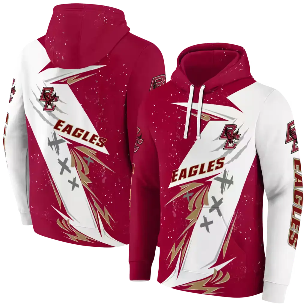boston college eagles dynamic slash maroon white hoodie fashion forward boston college eagles dynamic slash maroon white hoodie fashion forward