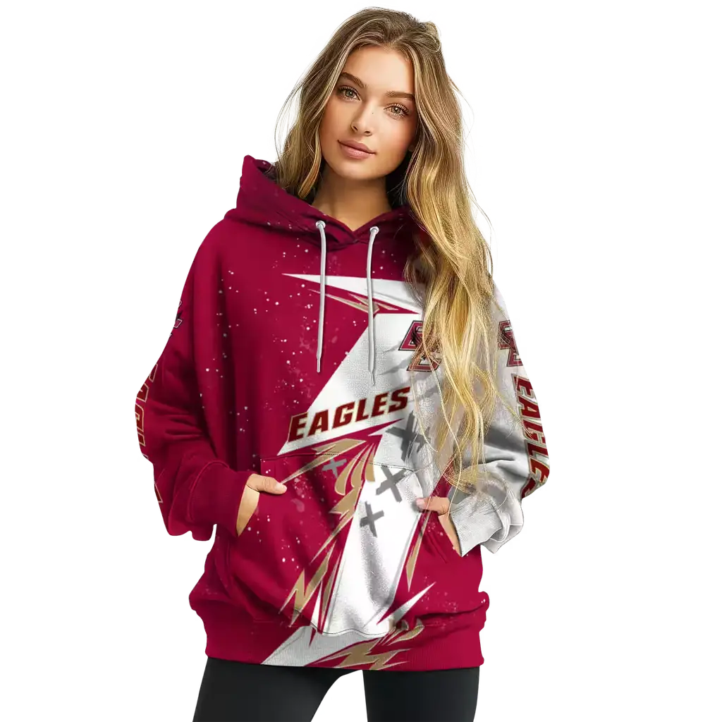 boston college eagles dynamic slash maroon white hoodie high quality boston college eagles dynamic slash maroon white hoodie high quality