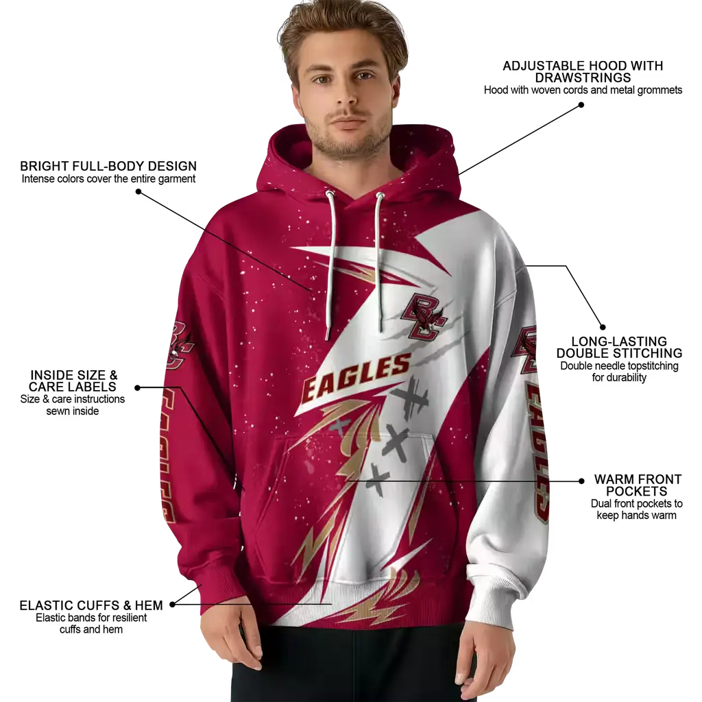 boston college eagles dynamic slash maroon white hoodie latest model boston college eagles dynamic slash maroon white hoodie latest model