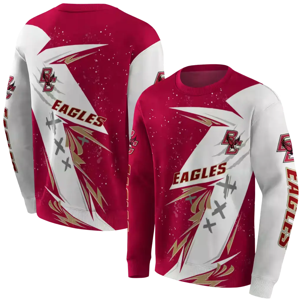 boston college eagles dynamic slash maroon white hoodie premium grade boston college eagles dynamic slash maroon white hoodie premium grade
