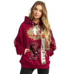 boston college eagles football heartbeat maroon hoodie best selling