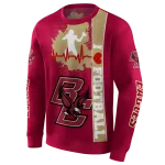 boston college eagles football heartbeat maroon hoodie best selling