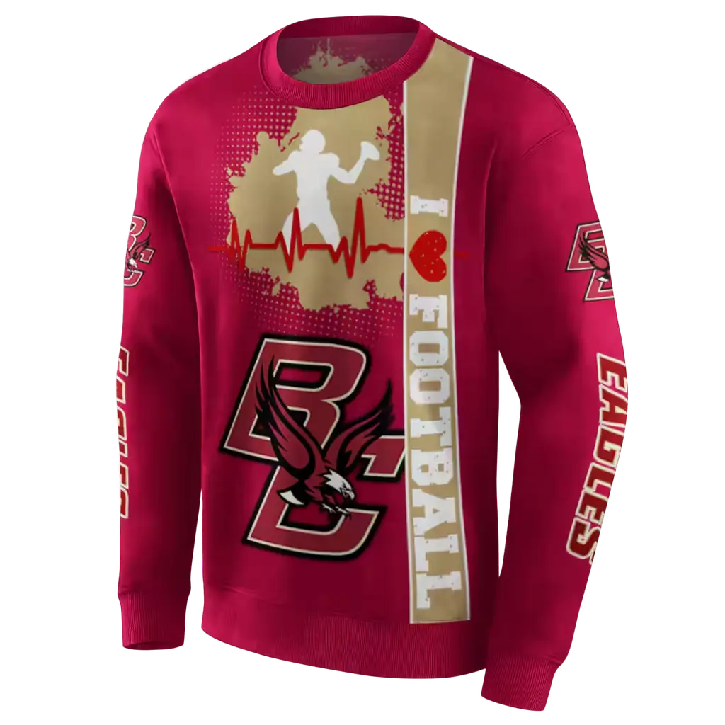boston college eagles football heartbeat maroon hoodie new arrival boston college eagles football heartbeat maroon hoodie new arrival