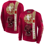boston college eagles football heartbeat maroon hoodie best selling