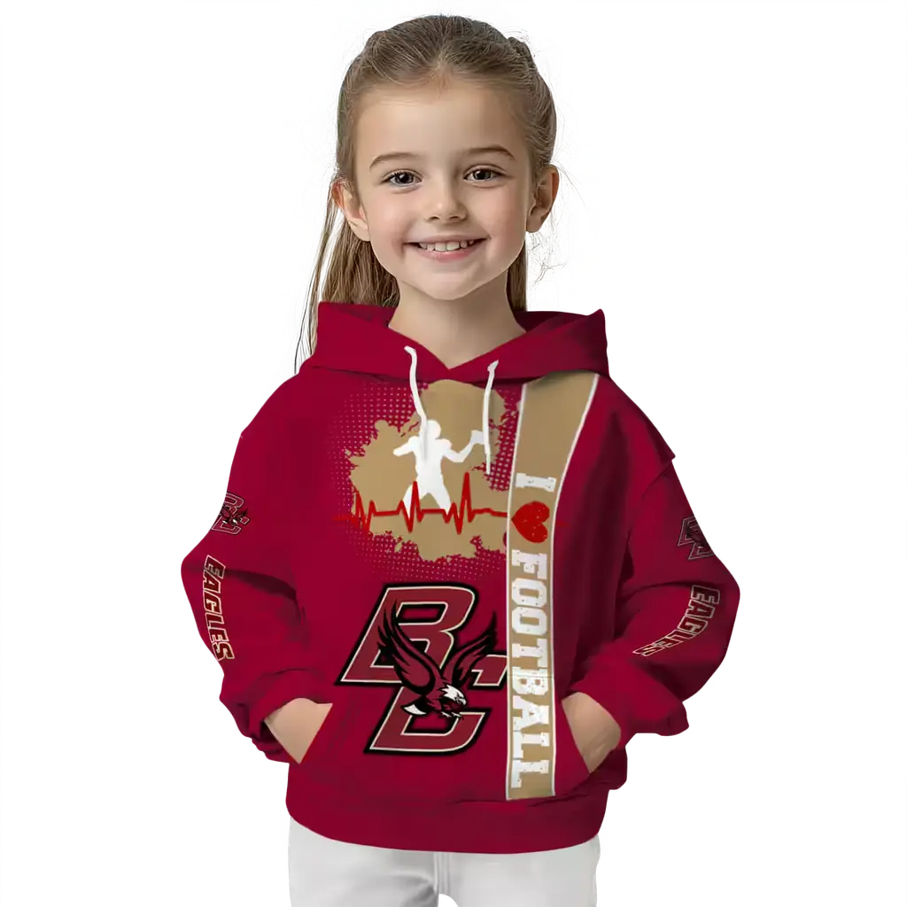 boston college eagles football heartbeat maroon hoodie top rated boston college eagles football heartbeat maroon hoodie top rated
