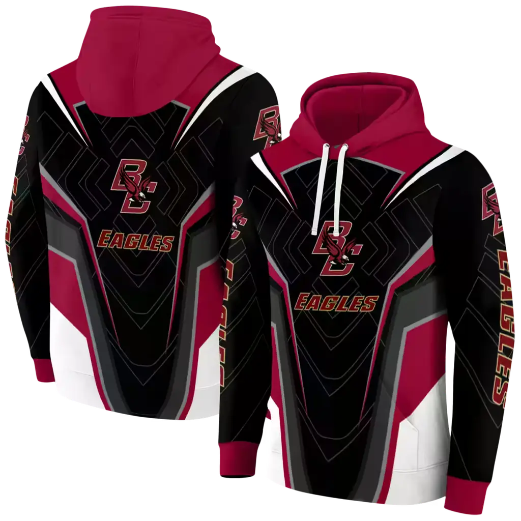 boston college eagles futuristic pattern maroon black hoodie fashion forward boston college eagles futuristic pattern maroon black hoodie fashion forward