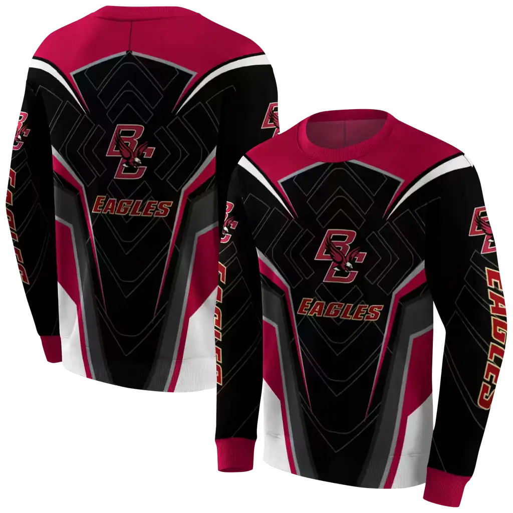 boston college eagles futuristic pattern maroon black hoodie premium grade boston college eagles futuristic pattern maroon black hoodie premium grade