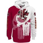 boston college eagles graphic punisher maroon white hoodie best selling
