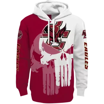 boston college eagles graphic punisher maroon white hoodie best selling