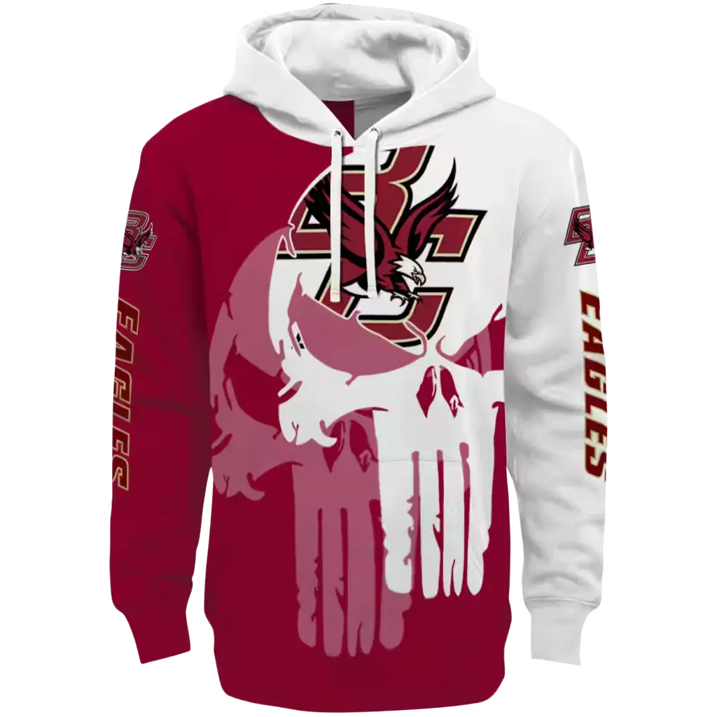 boston college eagles graphic punisher maroon white hoodie best selling boston college eagles graphic punisher maroon white hoodie best selling