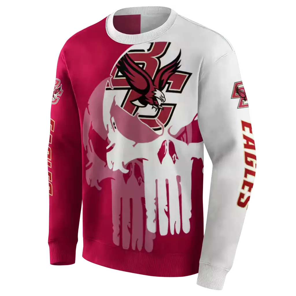 boston college eagles graphic punisher maroon white hoodie new arrival boston college eagles graphic punisher maroon white hoodie new arrival