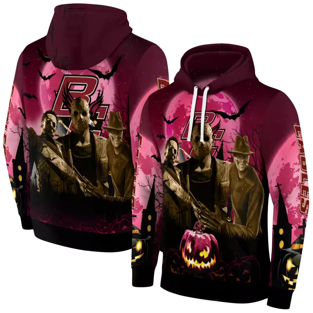 boston college eagles halloween vibes maroon black hoodie fashion forward boston college eagles halloween vibes maroon black hoodie fashion forward