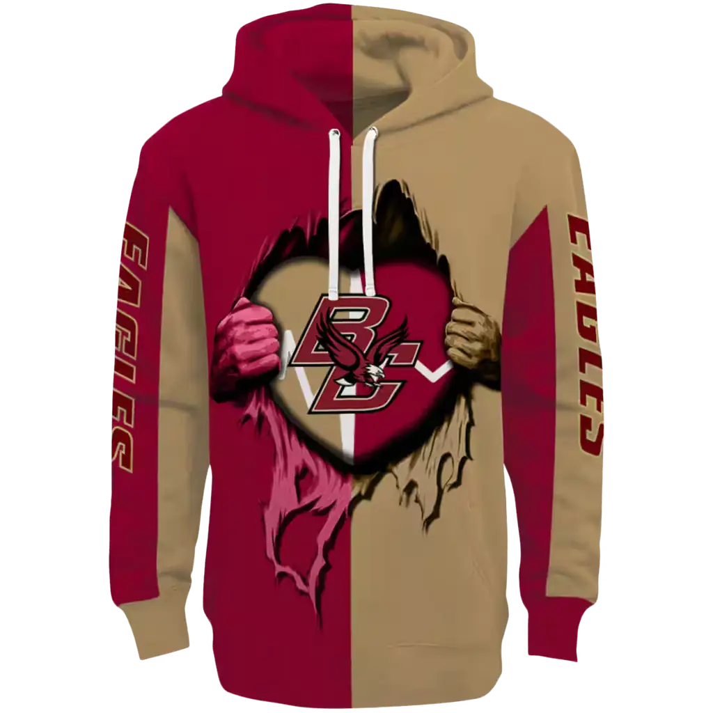 boston college eagles heartbeat graphic maroon hoodie best selling boston college eagles heartbeat graphic maroon hoodie best selling