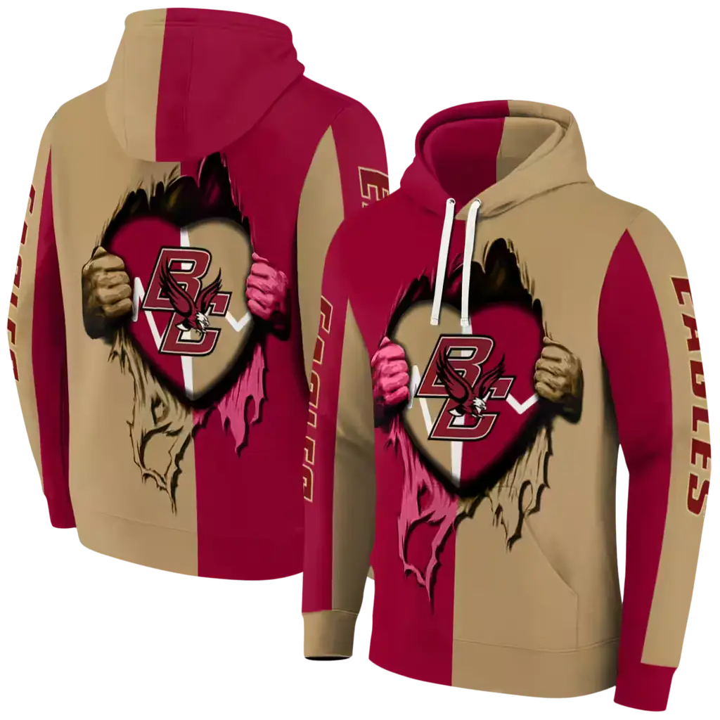 boston college eagles heartbeat graphic maroon hoodie fashion forward boston college eagles heartbeat graphic maroon hoodie fashion forward