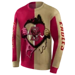 boston college eagles heartbeat graphic maroon hoodie best selling