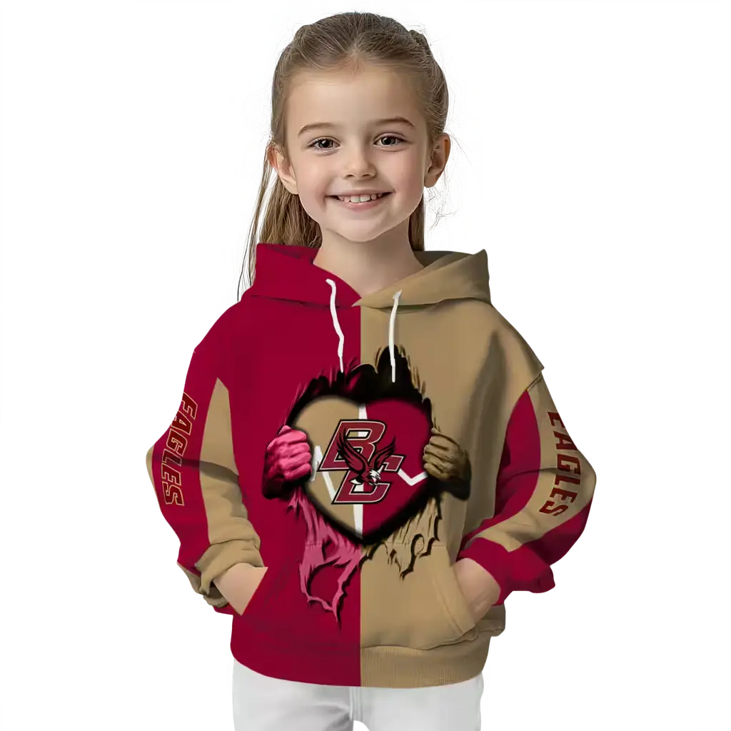 boston college eagles heartbeat graphic maroon hoodie top rated boston college eagles heartbeat graphic maroon hoodie top rated
