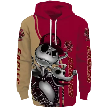 boston college eagles jack skellington maroon hoodie best selling