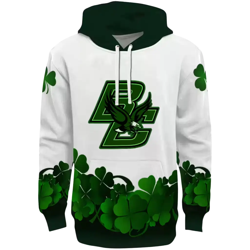 boston college eagles lucky motif white green hoodie best selling boston college eagles lucky motif white green hoodie best selling