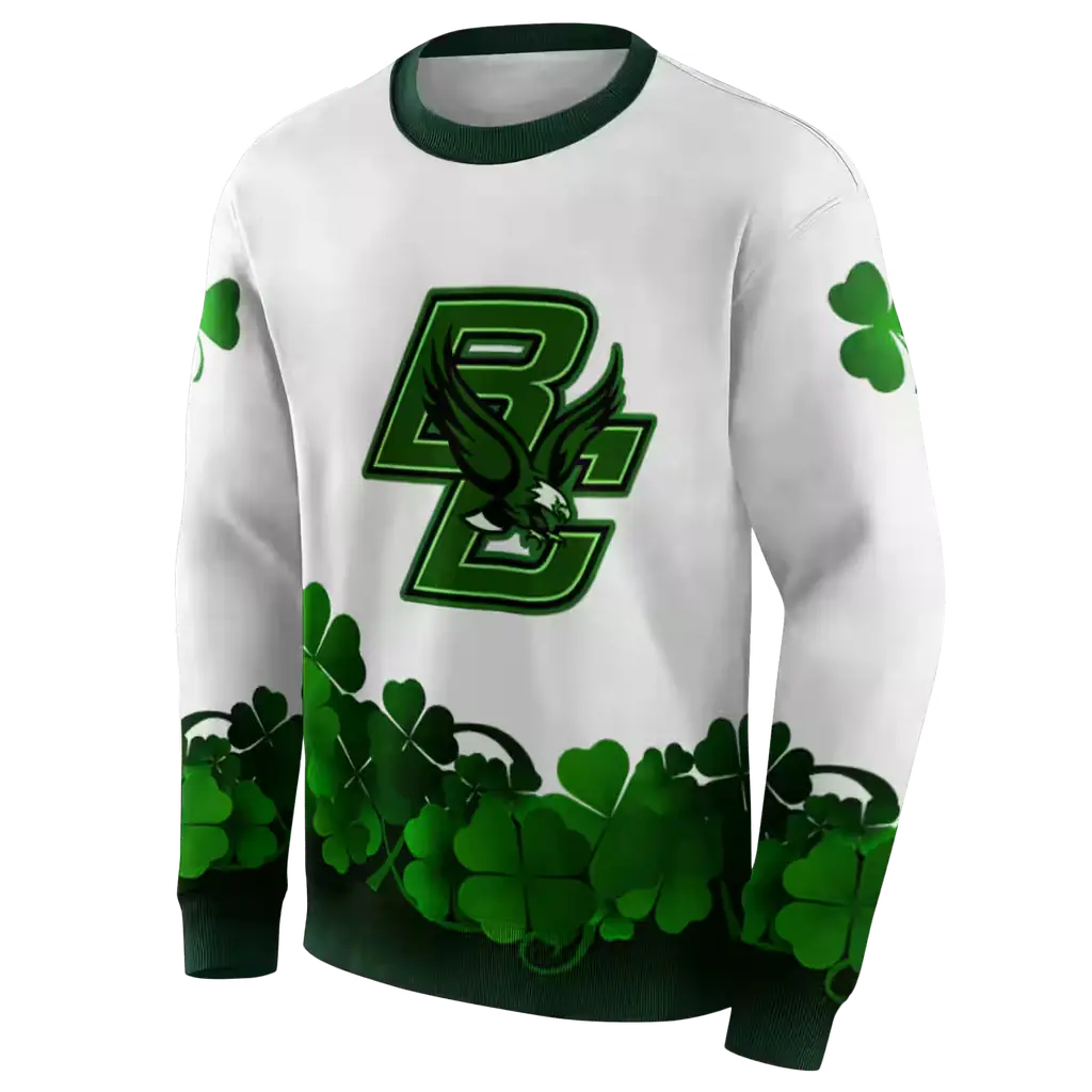 boston college eagles lucky motif white green hoodie new arrival boston college eagles lucky motif white green hoodie new arrival