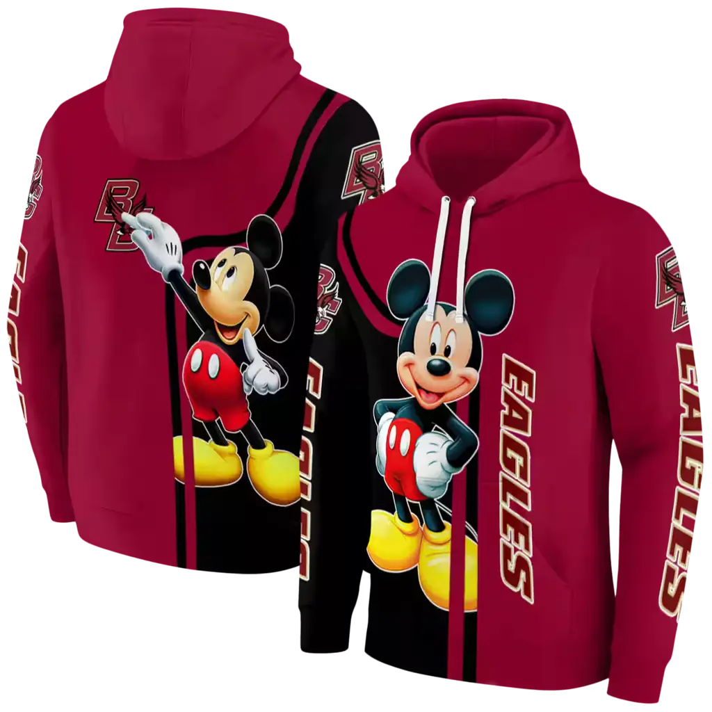 boston college eagles mickey mouse maroon black hoodie fashion forward boston college eagles mickey mouse maroon black hoodie fashion forward