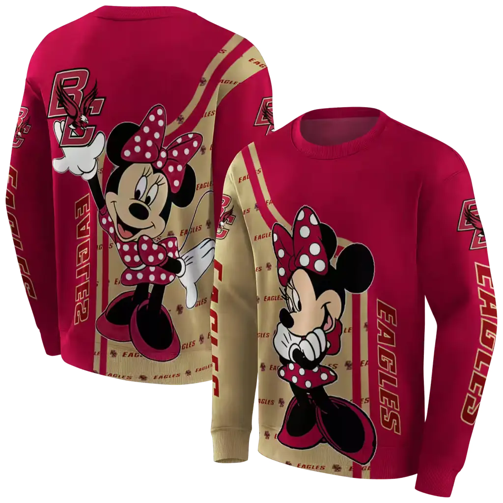 boston college eagles minnie mouse maroon hoodie premium grade boston college eagles minnie mouse maroon hoodie premium grade