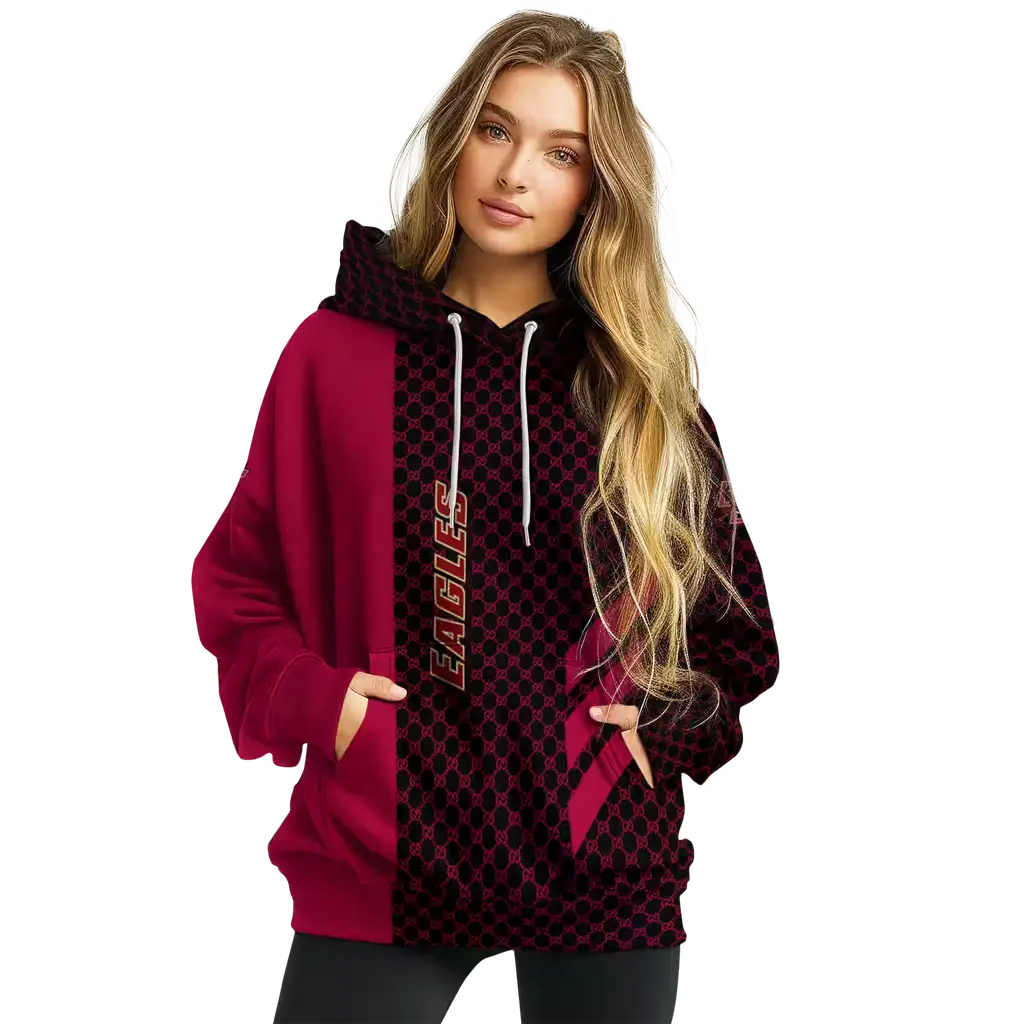 boston college eagles monogram pattern maroon hoodie high quality boston college eagles monogram pattern maroon hoodie high quality