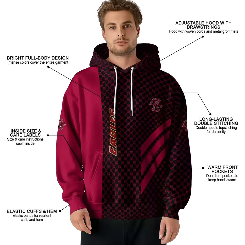 boston college eagles monogram pattern maroon hoodie latest model boston college eagles monogram pattern maroon hoodie latest model