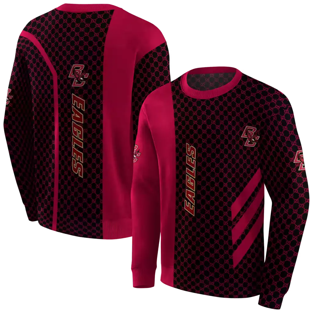 boston college eagles monogram pattern maroon hoodie premium grade boston college eagles monogram pattern maroon hoodie premium grade