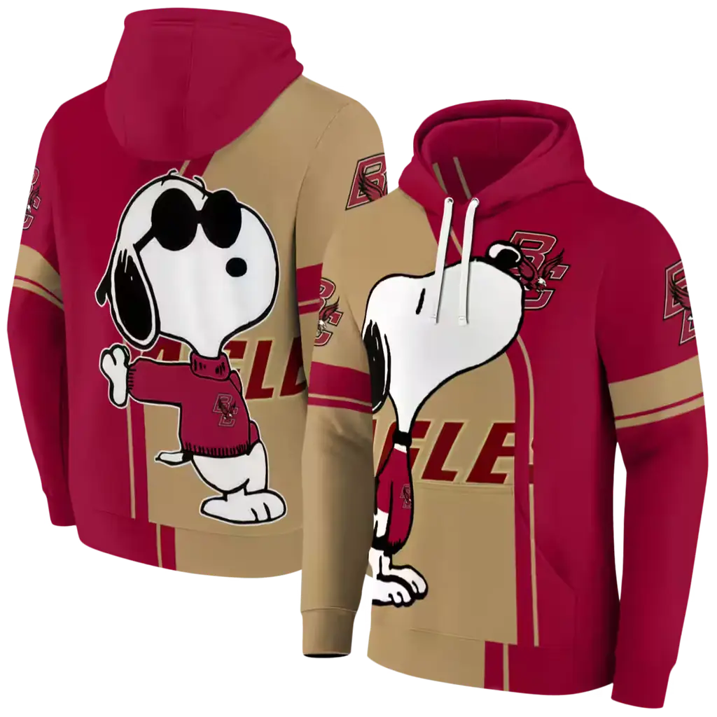 boston college eagles playful snoopy maroon hoodie fashion forward boston college eagles playful snoopy maroon hoodie fashion forward