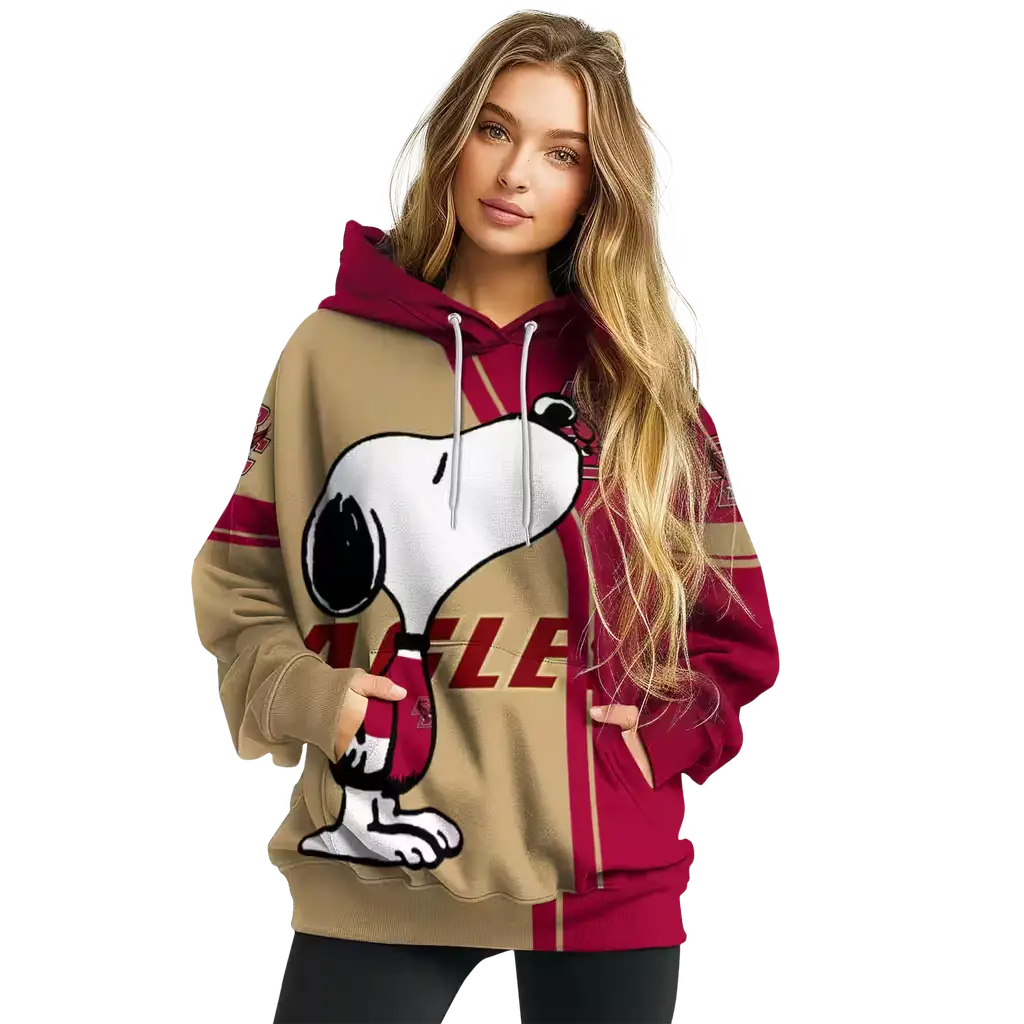 boston college eagles playful snoopy maroon hoodie high quality boston college eagles playful snoopy maroon hoodie high quality