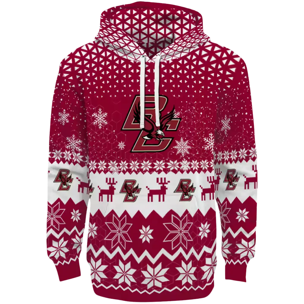 boston college eagles reindeer motif maroon hoodie best selling boston college eagles reindeer motif maroon hoodie best selling