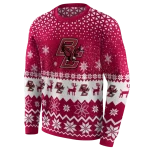 boston college eagles reindeer motif maroon hoodie best selling