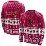 boston college eagles reindeer motif maroon hoodie best selling