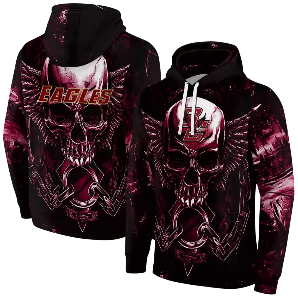 boston college eagles skull artwork maroon black hoodie fashion forward boston college eagles skull artwork maroon black hoodie fashion forward