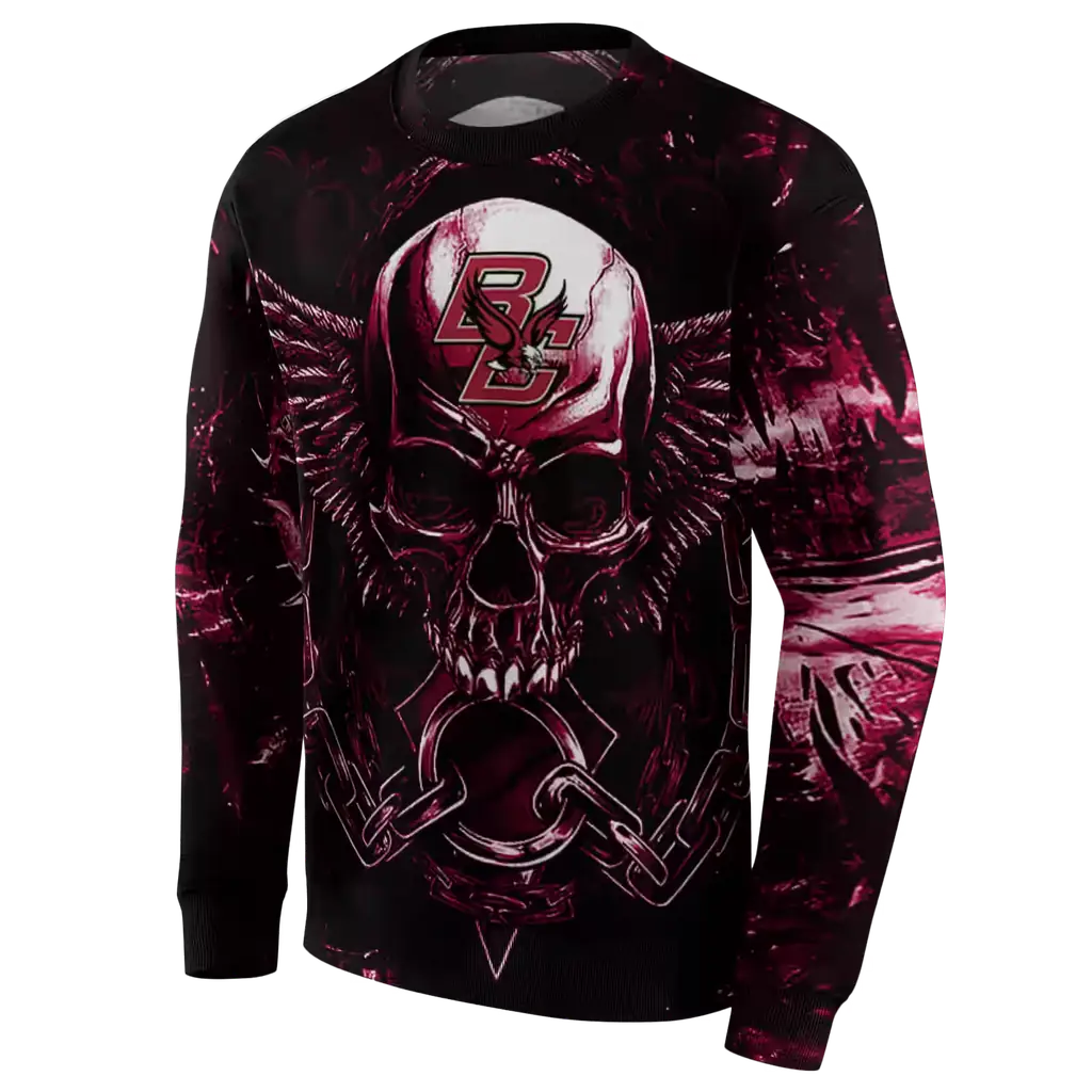 boston college eagles skull artwork maroon black hoodie new arrival boston college eagles skull artwork maroon black hoodie new arrival