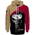 boston college eagles skull punisher gold black hoodie best selling