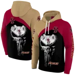 boston college eagles skull punisher gold black hoodie best selling
