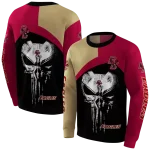 boston college eagles skull punisher gold black hoodie best selling