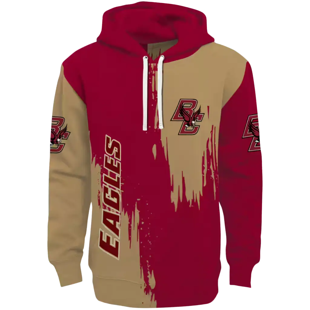 boston college eagles splatter effect maroon hoodie best selling boston college eagles splatter effect maroon hoodie best selling