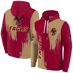 boston college eagles splatter effect maroon hoodie best selling