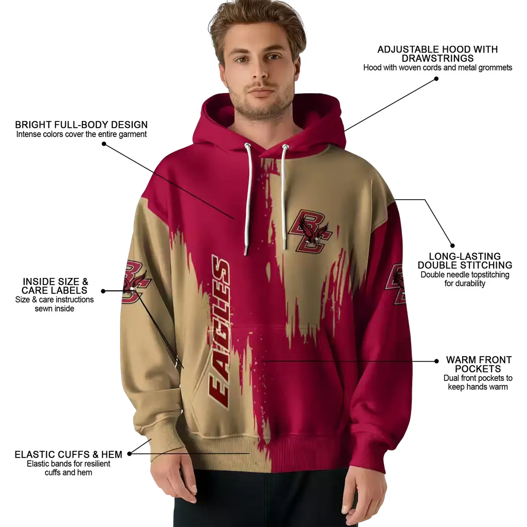 boston college eagles splatter effect maroon hoodie latest model boston college eagles splatter effect maroon hoodie latest model