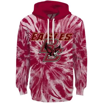 boston college eagles tie dye pattern maroon hoodie best selling
