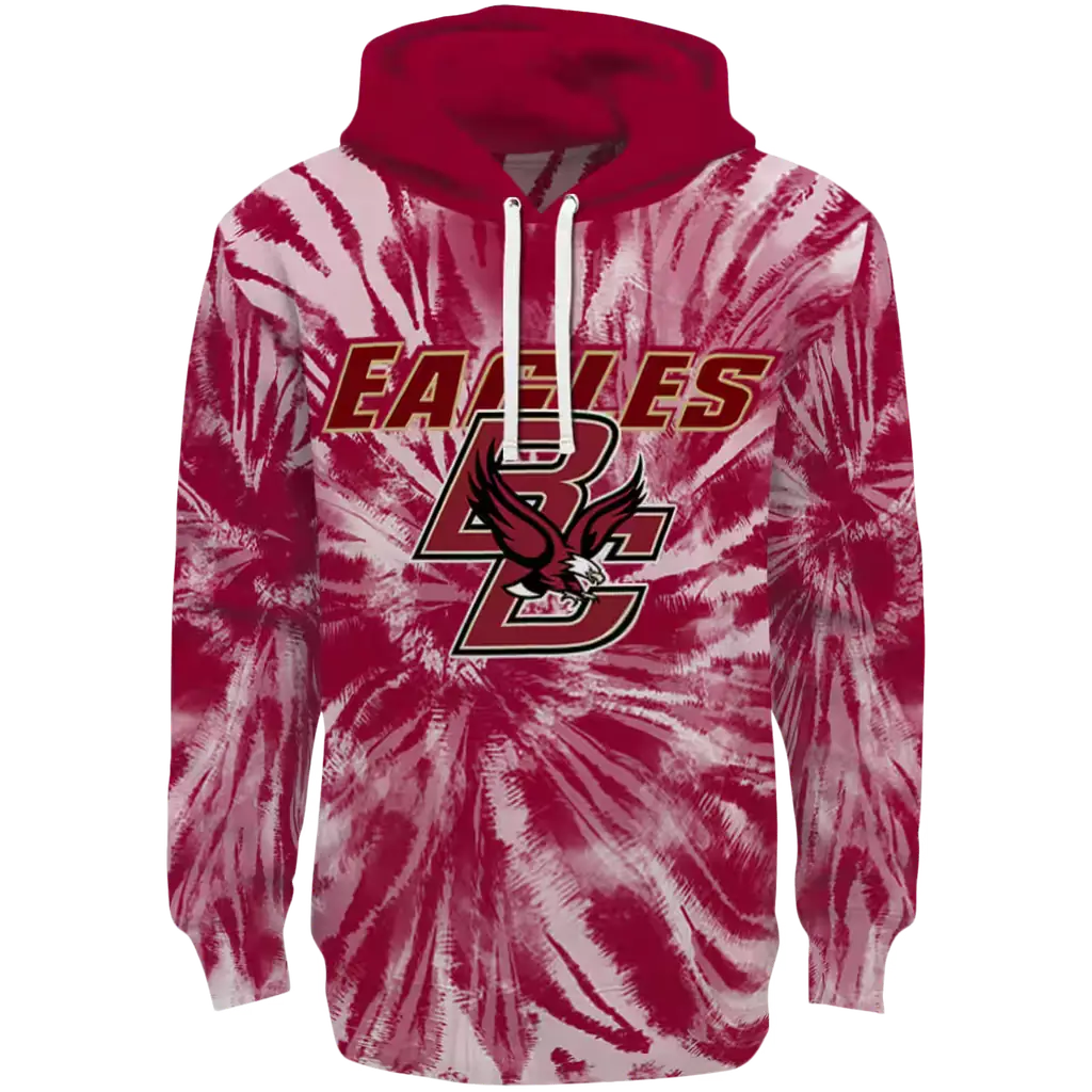 boston college eagles tie dye pattern maroon hoodie best selling boston college eagles tie dye pattern maroon hoodie best selling