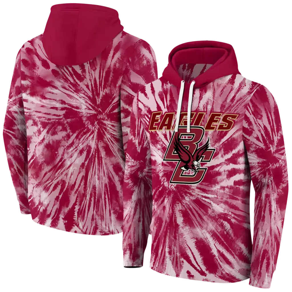 boston college eagles tie dye pattern maroon hoodie fashion forward boston college eagles tie dye pattern maroon hoodie fashion forward