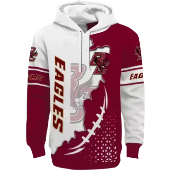 boston college eagles triangular pattern maroon white hoodie best selling
