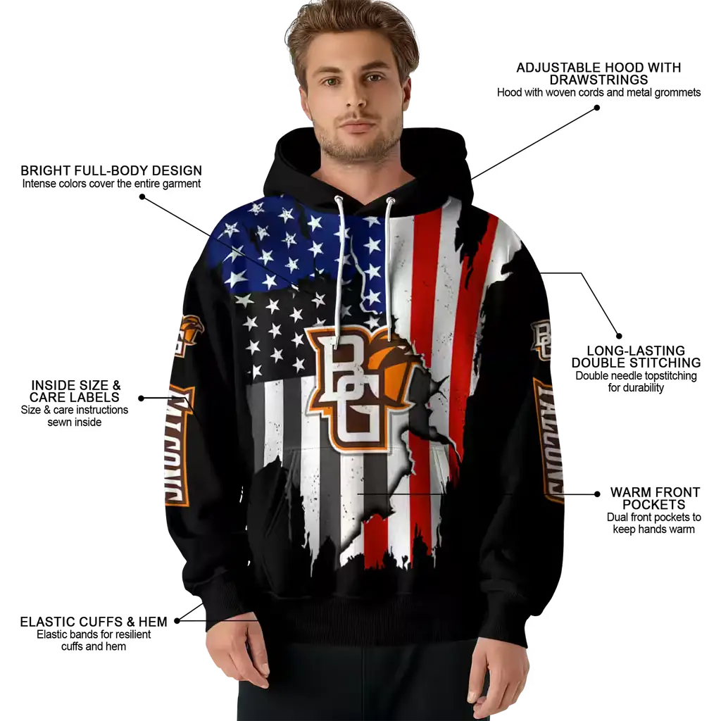 bowling green falcons american pride black hoodie latest model bowling green falcons american pride black hoodie latest model